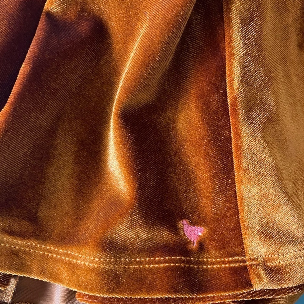 Pink Chicken Gianna Skirt Burnt Orange Velour - Picture 10 of 11